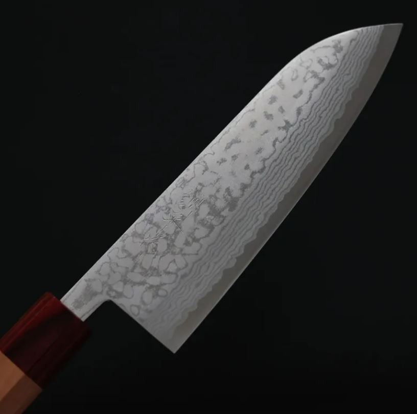 三德刀 170mm VG10鋼 彩流 和柄 (2) 增谷訓生 三德刀 170mm VG10鋼 彩流 和柄