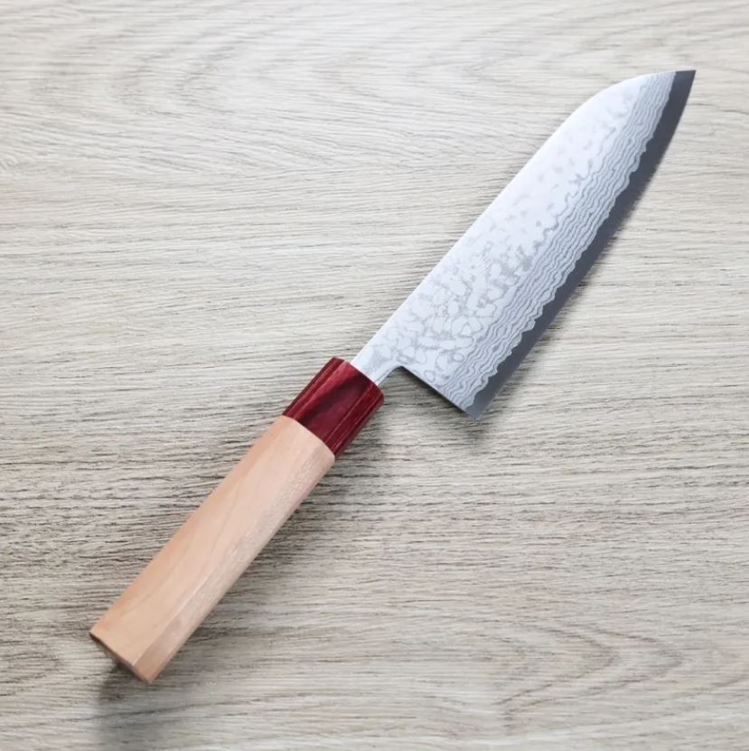 三德刀 170mm VG10鋼 彩流 和柄 (3) 增谷訓生 三德刀 170mm VG10鋼 彩流 和柄