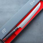 二唐刃物 先丸柳刃 300mm <br>白一鋼 水本燒