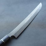 二唐刃物 先丸柳刃 300mm <br>白一鋼 水本燒