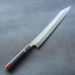 二唐刃物 切付柳刃 300mm 白一鋼 水本燒