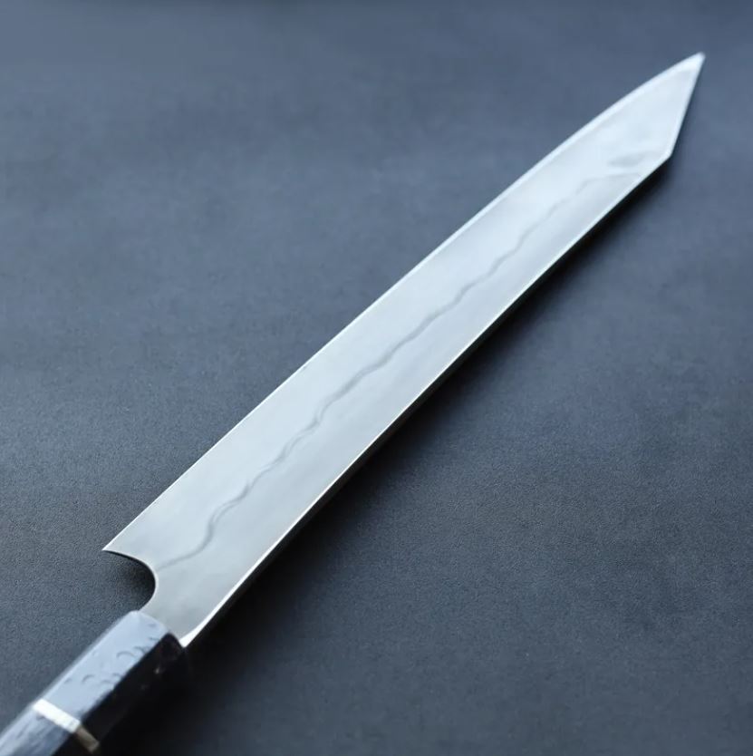 二唐刃物 切付柳刃 300mm 白一鋼 水本燒