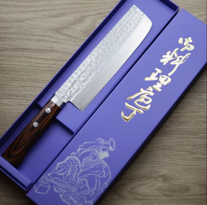 擷取-2 增谷訓生 菜切 165mm VG1鋼 鎚目