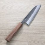 加藤義實 三德刀 170mm 青紙超級鋼 黑打墨流