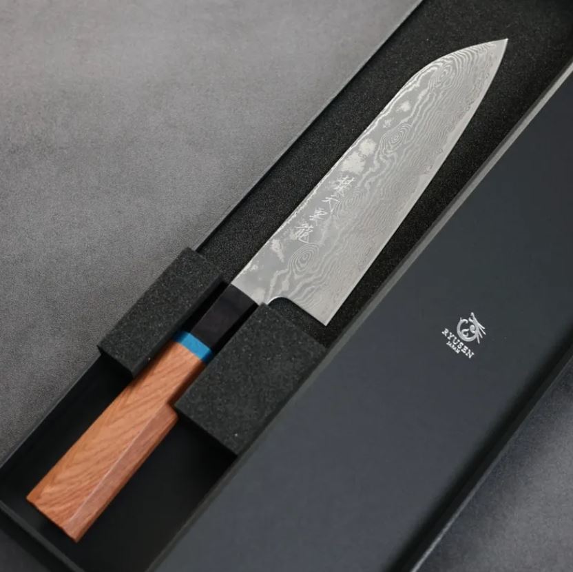 改 三德 175mm VG10 (2) 龍泉刃物 梵天雲龍 改 三德 175mm VG10 63層鎳染大馬士革/本鍛造