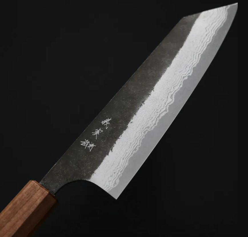 加藤義實 文化刀 170mm 青紙超級鋼 黑打墨流