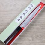 柳刃 210mm 白紙鋼 墨流 (2) 北岡英雄 柳刃 210mm 白紙鋼 墨流