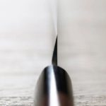 柳刃 210mm 白紙鋼 墨流 (4) 北岡英雄 柳刃 210mm 白紙鋼 墨流