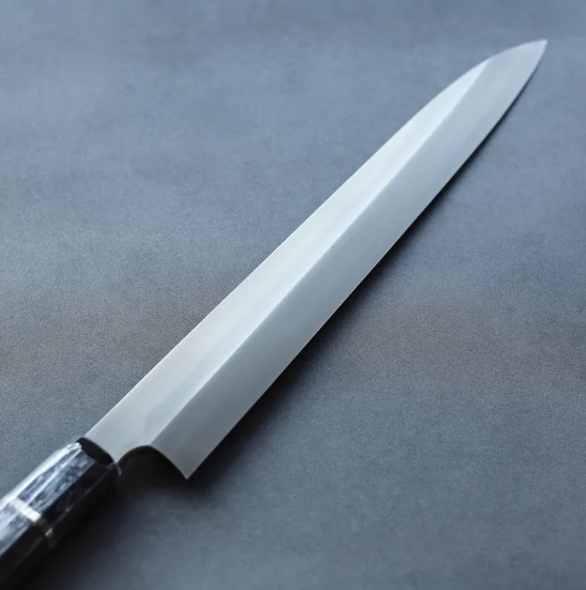 柳刃300mm 青二鋼 (5) 二唐刃物 柳刃300mm 青二鋼 水本燒