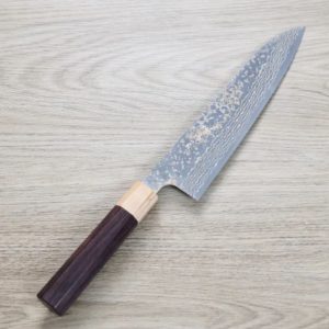 佐治武士 牛刀 210mm VG10W鋼 黑金大馬士革/紫檀柄