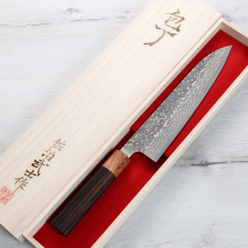 牛刀 210mm (2) 佐治武士 牛刀 210mm VG10W鋼 黑金大馬士革 黑檀柄