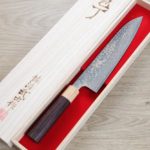 佐治武士 牛刀 210mm VG10W鋼 黑金大馬士革/紫檀柄