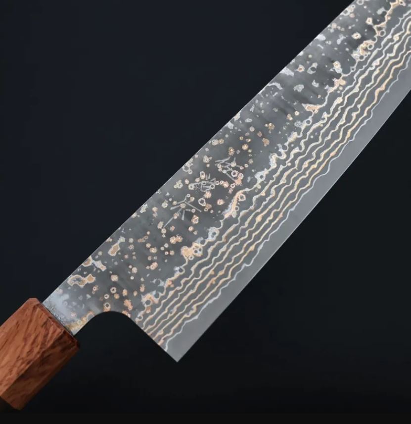 牛刀 210mm (4) 佐治武士 牛刀 210mm VG10W鋼 黑金大馬士革 黑檀柄