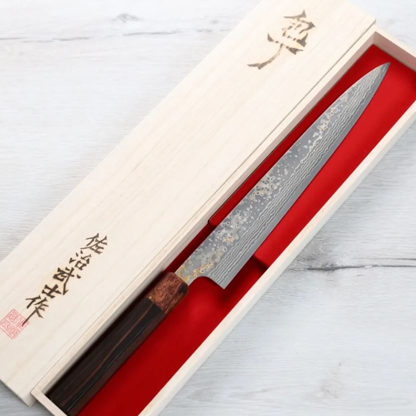 筋引 270mm (2) 佐治武士 筋引 270mm VG10W鋼 黑金大馬士革