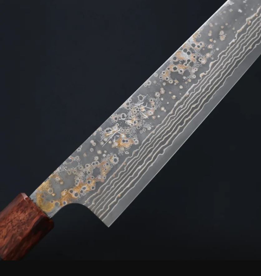 筋引 270mm (3) 佐治武士 筋引 270mm VG10W鋼 黑金大馬士革