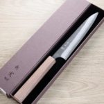 加藤義実 蔬果刀 150mm 青紙超級鋼 黑打 墨流