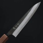 加藤義実 蔬果刀 150mm 青紙超級鋼 黑打 墨流