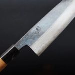 三德 180mm 青紙鋼 黑打雲隱 (4) 土佐打刃物 初心 三德 180mm 青紙鋼 黑打雲隱