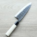 一徹 出刃 165mm 白紙鋼 黑打/左手用