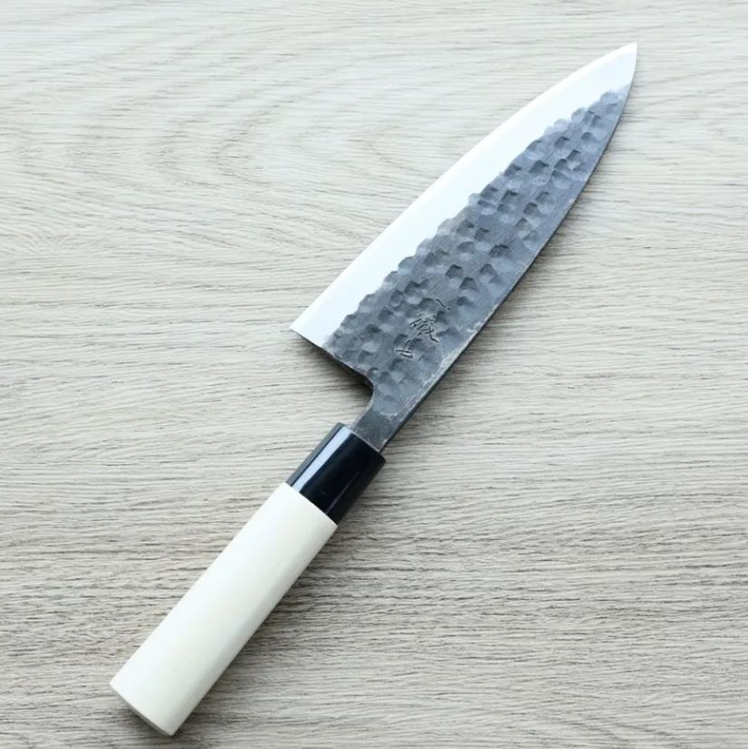 一徹 出刃 165mm 白紙鋼 黑打/左手用