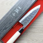 一徹 出刃 165mm 白紙鋼 黑打/左手用