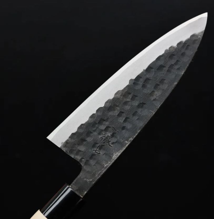 一徹 出刃 165mm 白紙鋼 黑打/左手用