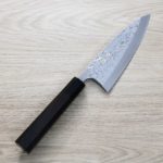 出刃 165mm 青紙鋼 墨流 (1) 初心x彌氏良寬 出刃 165mm 青紙鋼 墨流