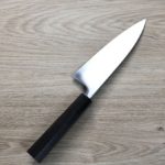 初心x彌氏良寬 出刃 180mm 青紙鋼 墨流