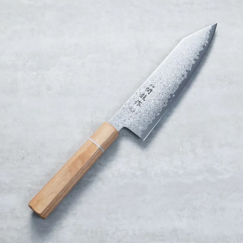 切付牛刀 180mm VG10鋼 33層大馬士革 和柄 (1) 関龍作 切付牛刀 180mm VG10鋼 33層大馬士革 和柄