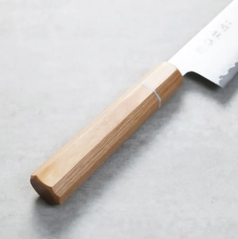 切付牛刀 180mm VG10鋼 33層大馬士革 和柄 (3) 関龍作 切付牛刀 180mm VG10鋼 33層大馬士革 和柄