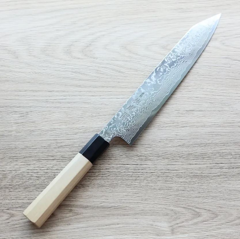 切付牛刀 240mm ZDP189粉末HSS鋼 大馬士革 (1) 佑成 切付牛刀 240mm ZDP189粉末HSS鋼 大馬士革/窄版