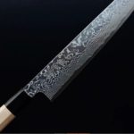切付牛刀 240mm ZDP189粉末HSS鋼 大馬士革 (4) 佑成 切付牛刀 240mm ZDP189粉末HSS鋼 大馬士革/窄版