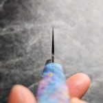 實光_藍_5 實光刃物 秘宝 JOKER 三德 180mm 超級青紙鋼 黑打 槌目 藍彩特殊柄