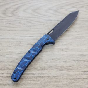 黑崎優 折疊刀 100mm 黑染 SG2粉末HSS鋼 藍綠/付皮套