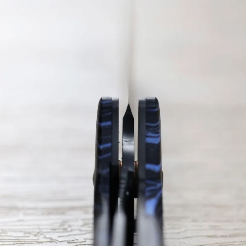 黑崎優 折疊刀 100mm 黑染 SG2粉末HSS鋼 藍綠/付皮套