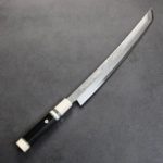 堺孝行 斬月 曲背先丸柳刃 300mm 銀三鋼 炎天龍 大馬士革/付鞘