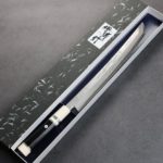 堺孝行 斬月 曲背先丸柳刃 300mm 銀三鋼 炎天龍 大馬士革/付鞘