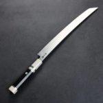 堺孝行 斬月 曲背先丸柳刃 300mm 銀三鋼 炎天龍 大馬士革/付鞘