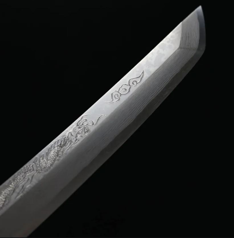 堺孝行斬月曲背先丸柳刃300mm 銀三鋼炎天龍大馬士革/付鞘- 火星