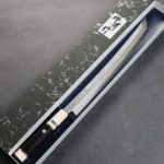 曲背先丸柳刃 330mm 銀三鋼 (2) 堺孝行 斬月 曲背先丸柳刃 330mm 銀三鋼 炎天龍 大馬士革/付鞘