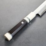 曲背先丸柳刃 330mm 銀三鋼 (4) 堺孝行 斬月 曲背先丸柳刃 330mm 銀三鋼 炎天龍 大馬士革/付鞘