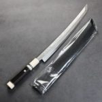 曲背先丸柳刃 330mm 銀三鋼 (9) 堺孝行 斬月 曲背先丸柳刃 330mm 銀三鋼 炎天龍 大馬士革/付鞘