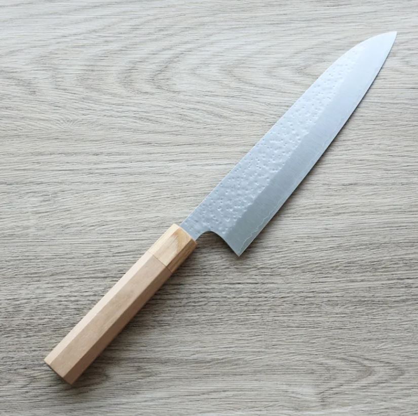 牛刀 210mm SG2 櫻花鎚目 (1) 黑崎真 牛刀 210mm SG2粉末HSS鋼 櫻花鎚目