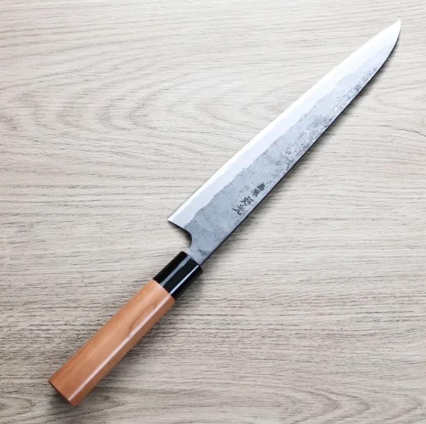 牛刀 240mm 白紙鋼 黑打 櫻桃木柄 (2) 好光 牛刀 240mm 白紙鋼 黑打 櫻桃木柄