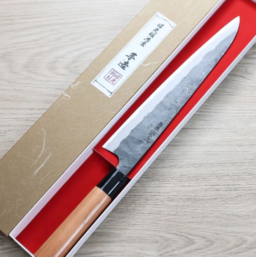 牛刀 240mm 白紙鋼 黑打 櫻桃木柄 (3) 好光 牛刀 240mm 白紙鋼 黑打 櫻桃木柄