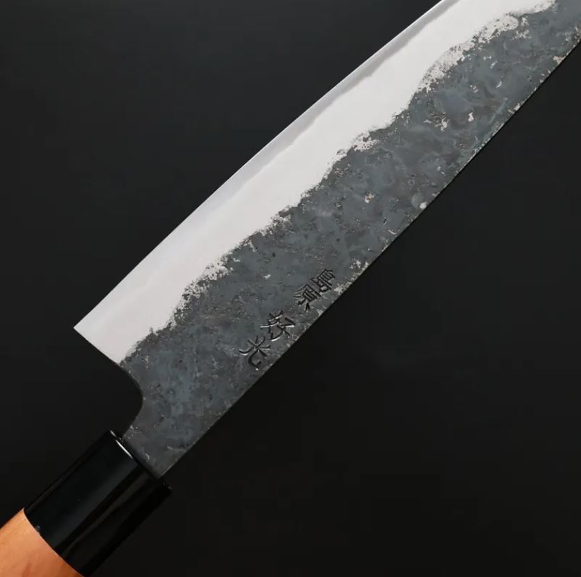 牛刀 240mm 白紙鋼 黑打 櫻桃木柄 (4) 好光 牛刀 240mm 白紙鋼 黑打 櫻桃木柄