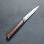 牛排刀二崩 100mm ATS314 (1) 龍泉刃物 寄木細工 牛排刀/二崩 100mm ATS314 63層大馬士革