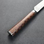 牛排刀二崩 100mm ATS314 (4) 龍泉刃物 寄木細工 牛排刀/二崩 100mm ATS314 63層大馬士革