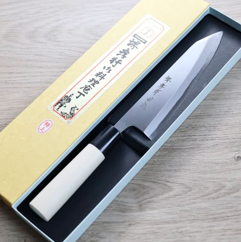 堺孝行 特上 切付出刃 180mm 白紙鋼