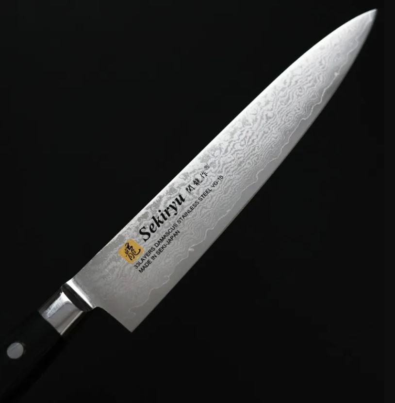 関龍作 蔬果刀 150mm VG10鋼 33層大馬士革 洋柄